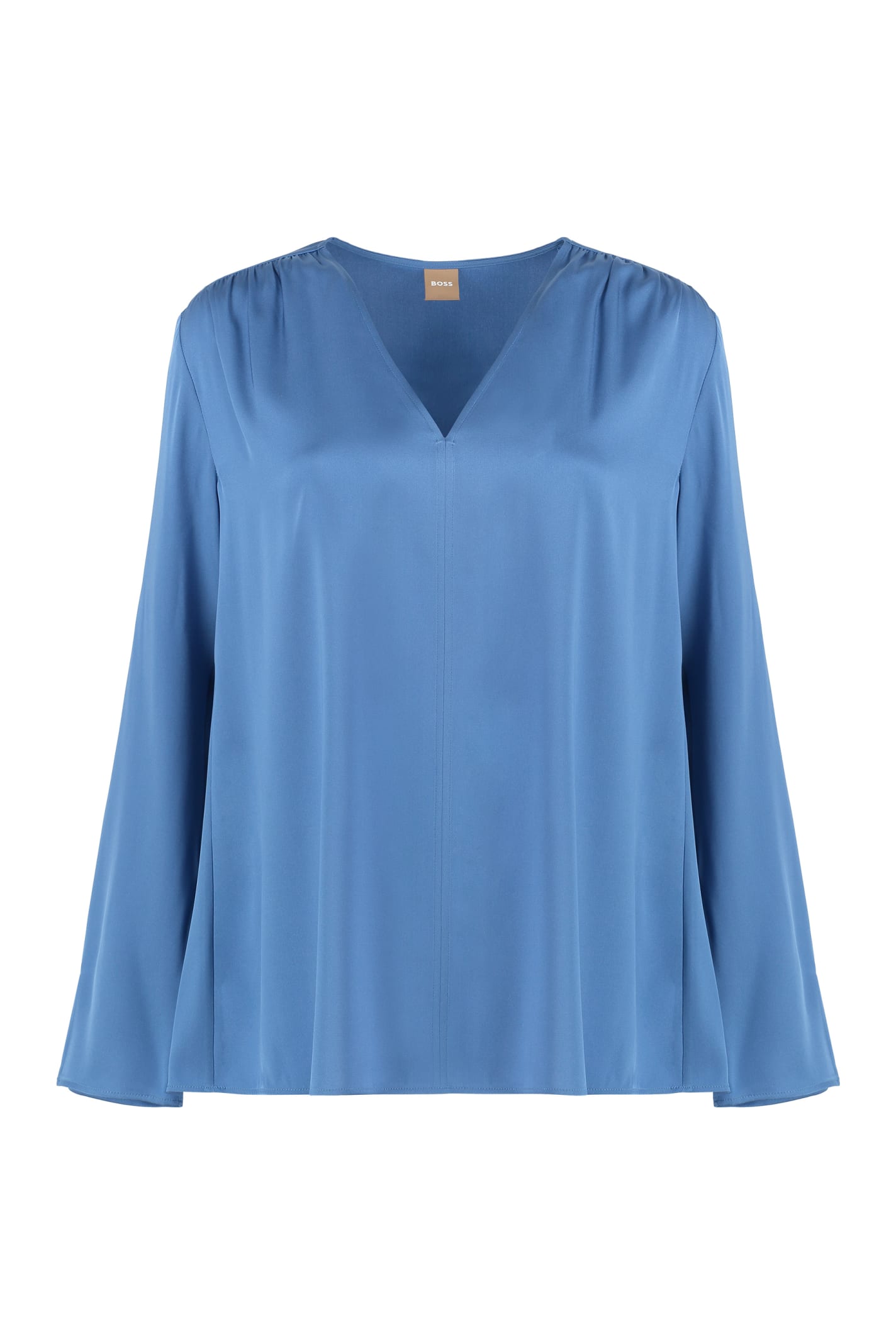 Shop Hugo Boss Silk Blouse In Blue