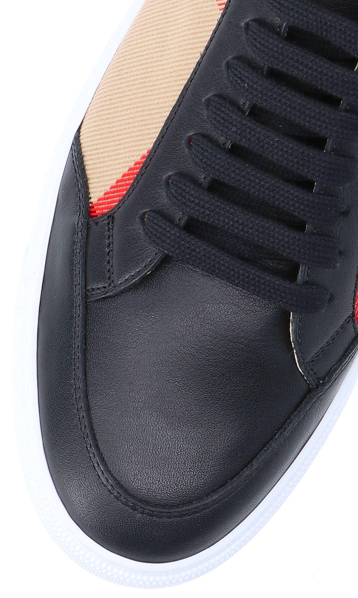 Shop Burberry House Check Sneakers In Black