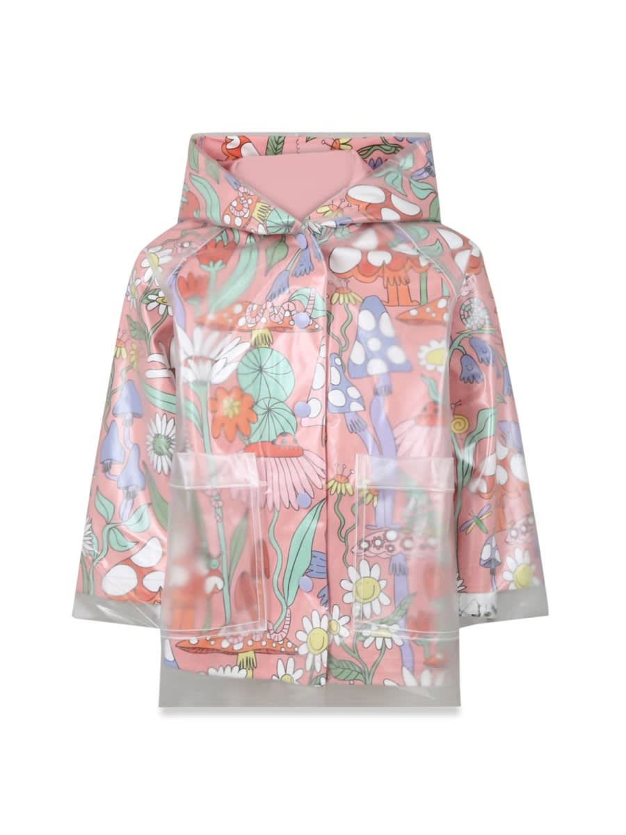 Stella Mccartney Long-sleeved Printed Raincoat In Multicolour
