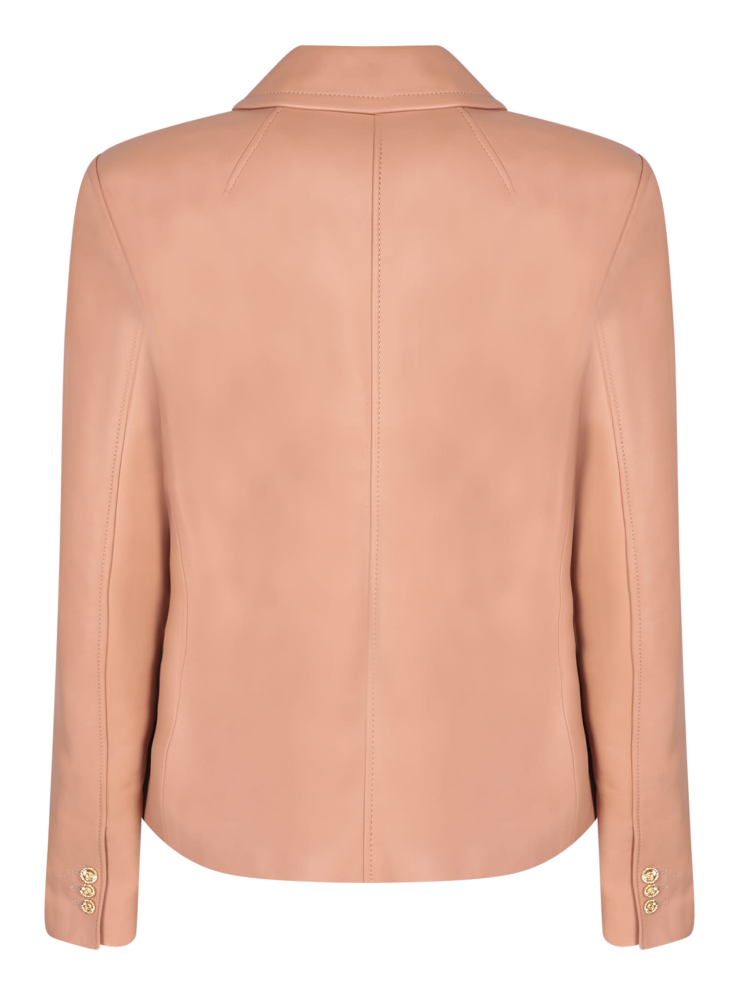 Shop Gucci Leather Pink Jacket