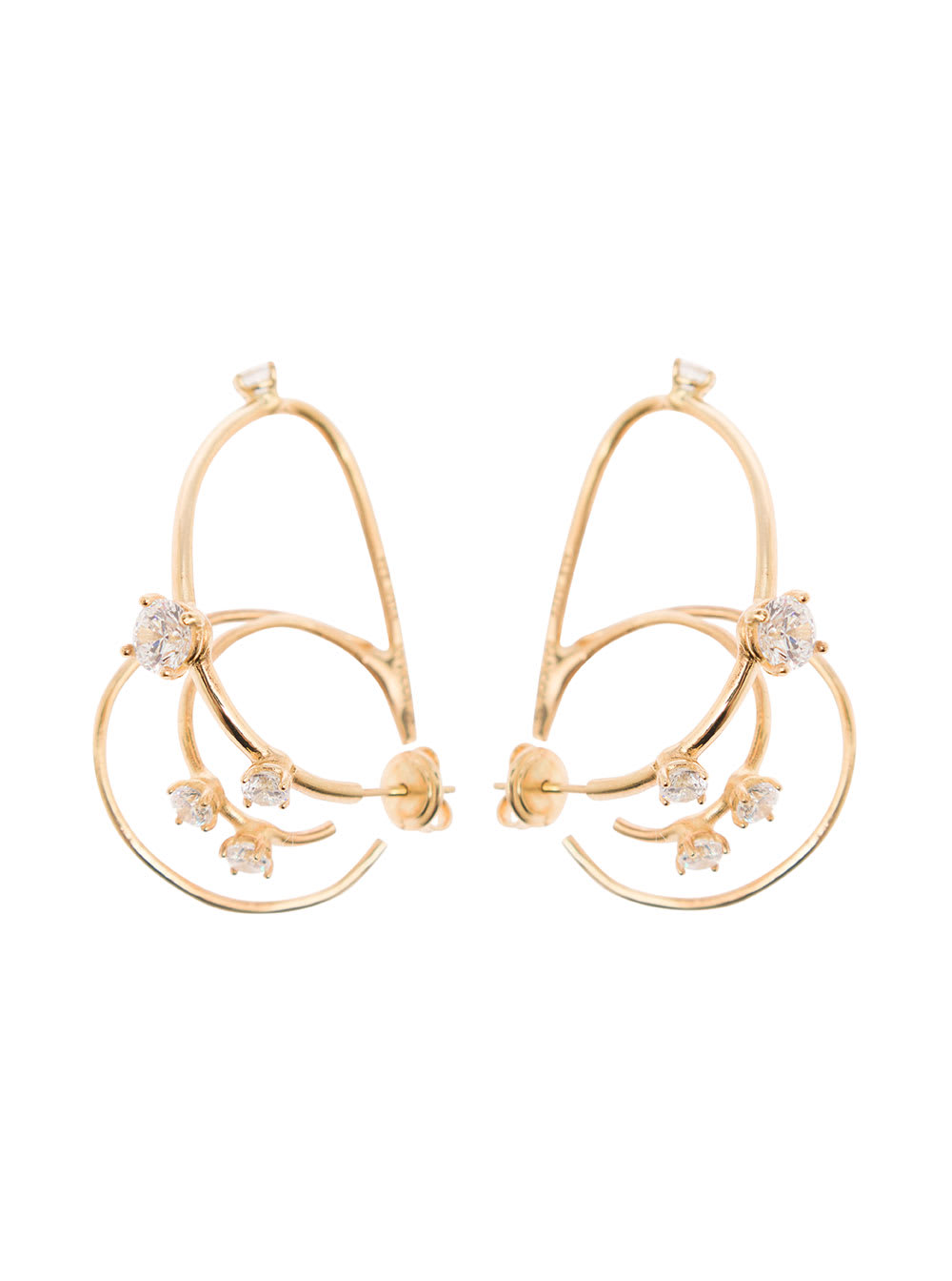 Shop Panconesi Constellation Gold-colored Multi Hoops Earrings In Sterling Silver Woman In Metallic