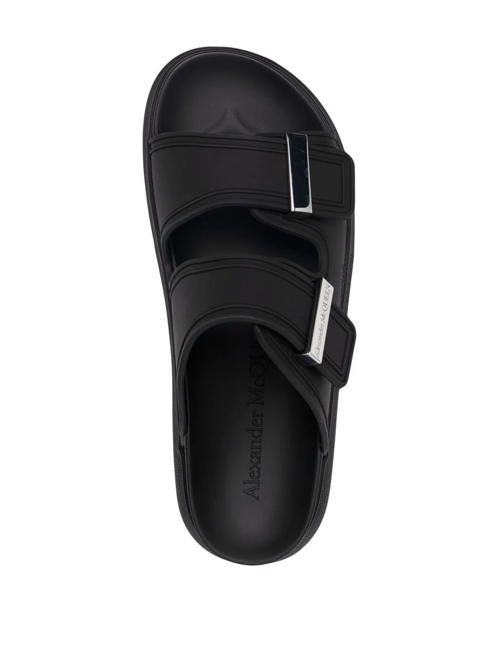 Shop Alexander Mcqueen Black And Silver Hybrid Sandals