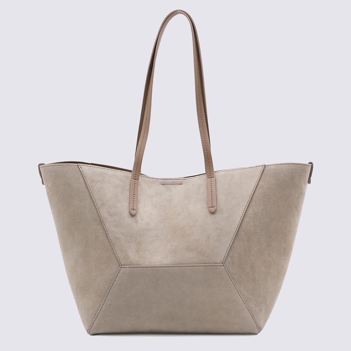 BRUNELLO CUCINELLI BEIGE LEATHER TOTE BAG