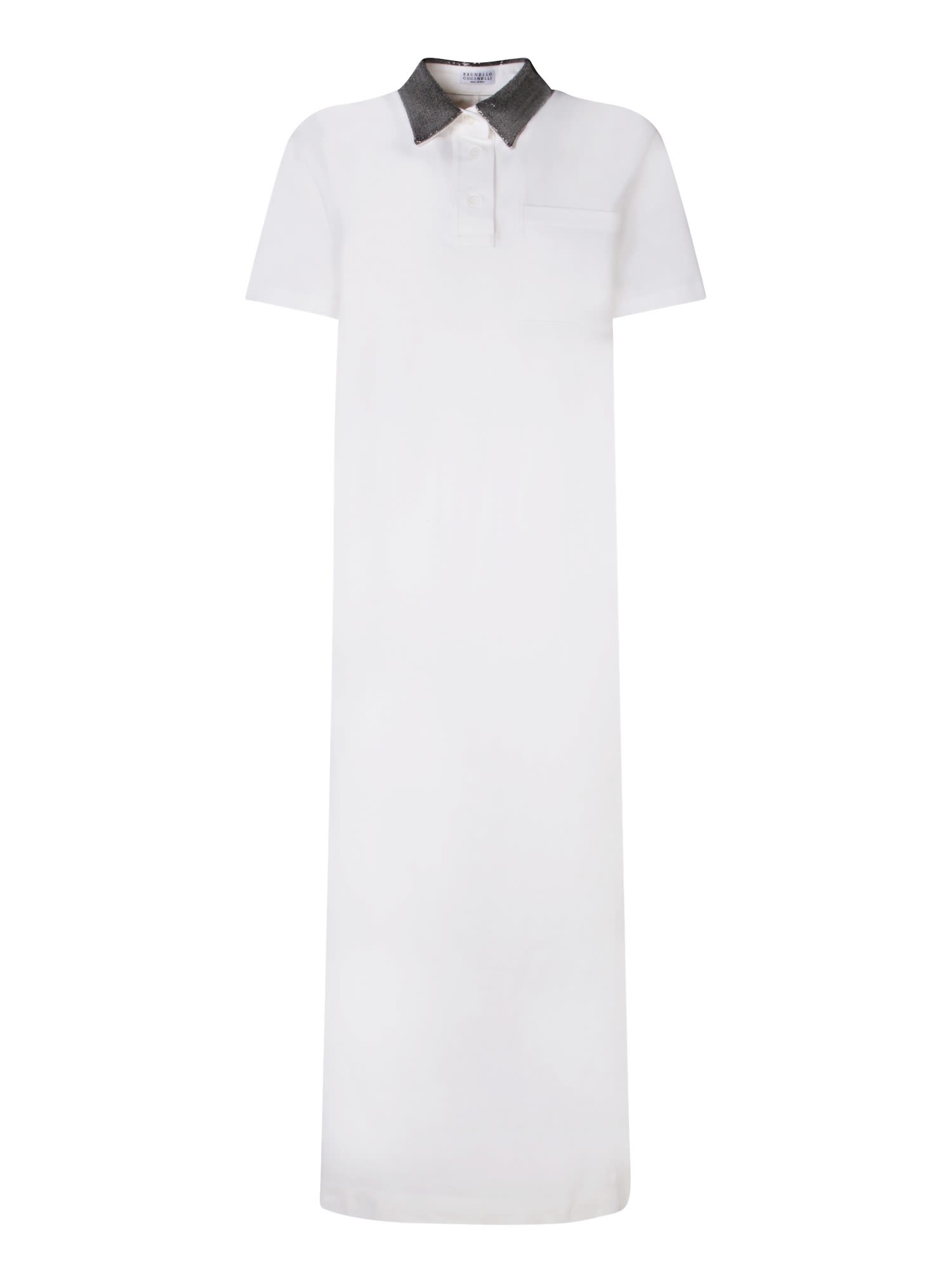 Shop Brunello Cucinelli White Polo Dress