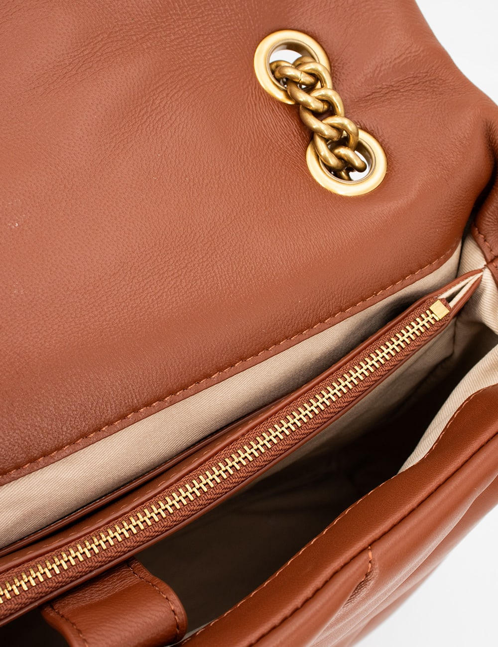 Pinko Love Classic Puffer Shoulder Bag In Gold