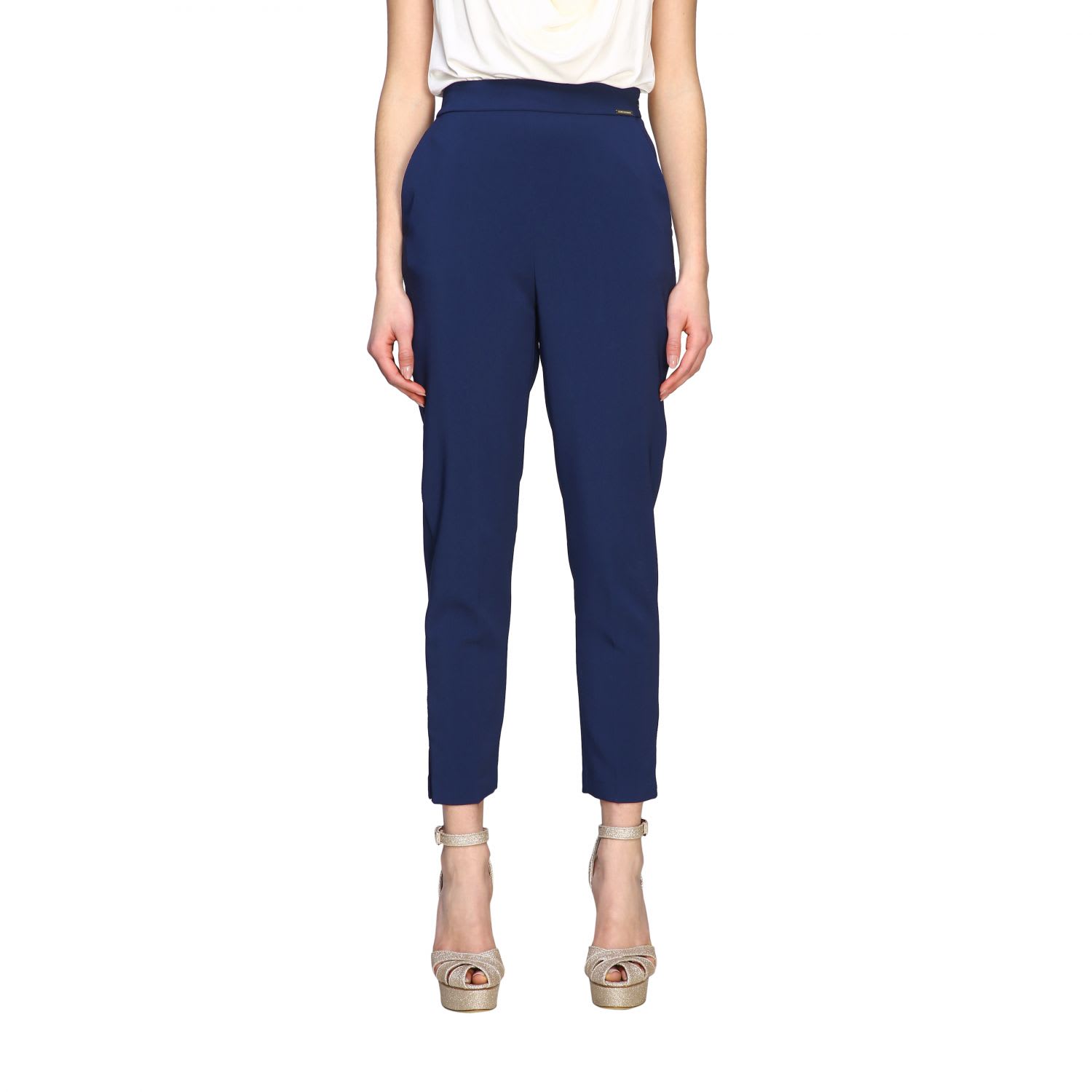 ELISABETTA FRANCHI CELYN B. ELISABETTA FRANCHI PANTS ELISABETTA FRANCHI SLIM TROUSERS,11234222