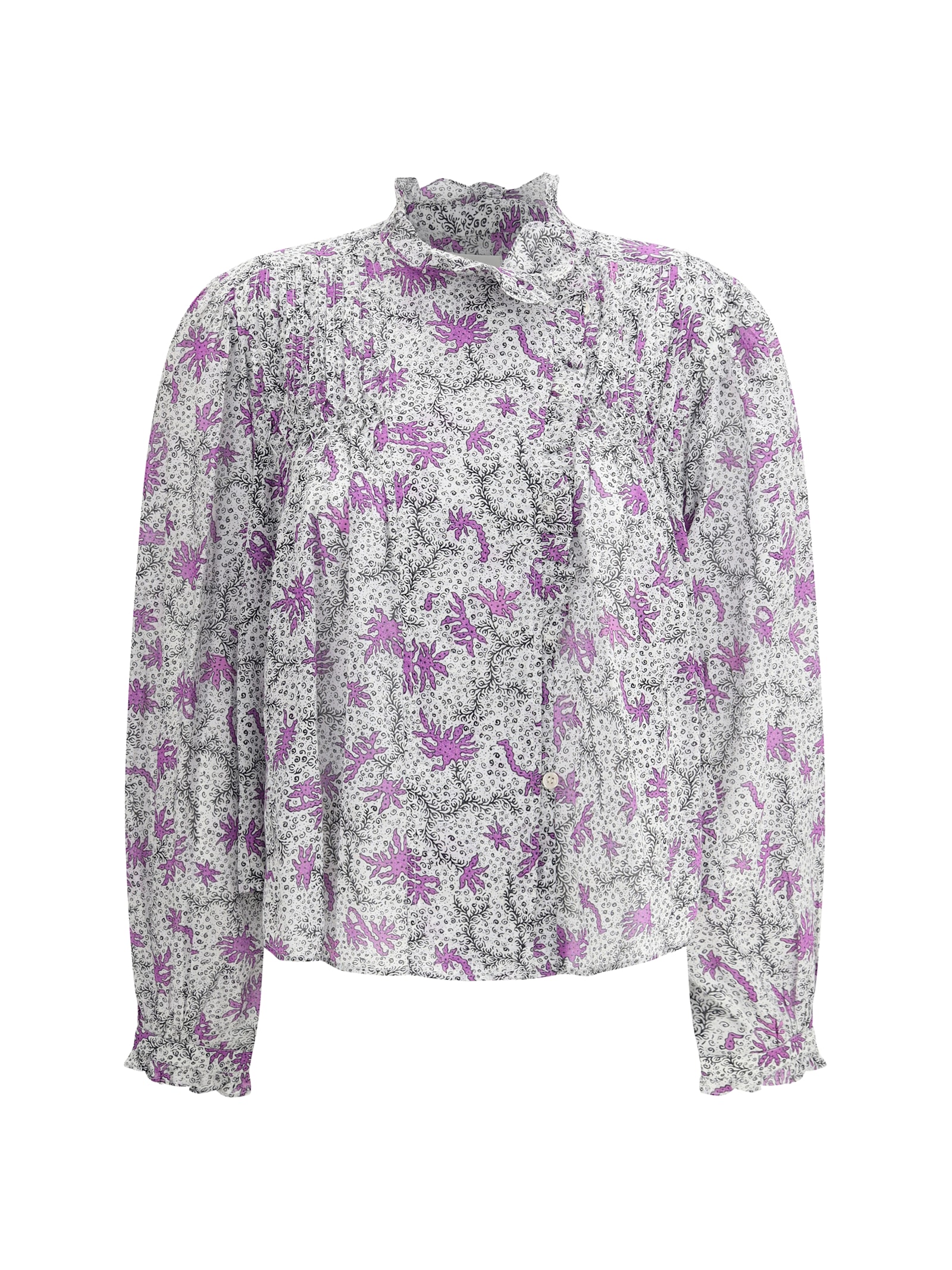 Shop Marant Etoile Dubna Blouse In Ecru/lilac