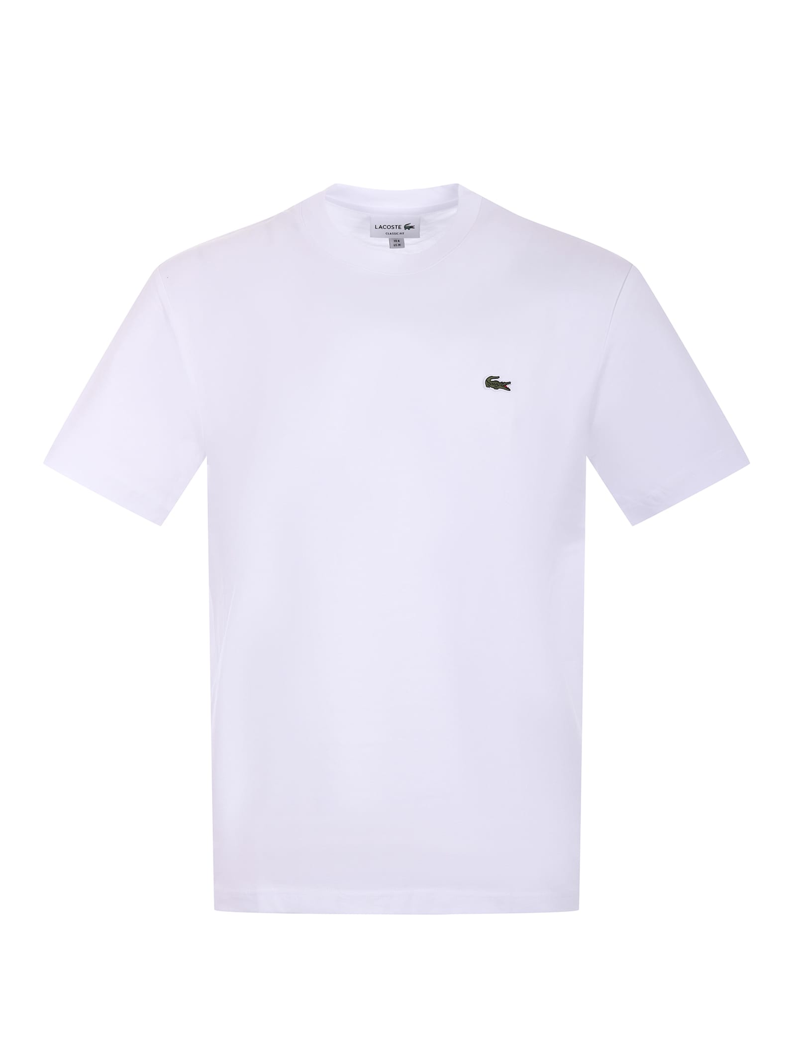 Lacoste Short Sleeve Crew Neck Pima Cotton Jersey T-shirt In White