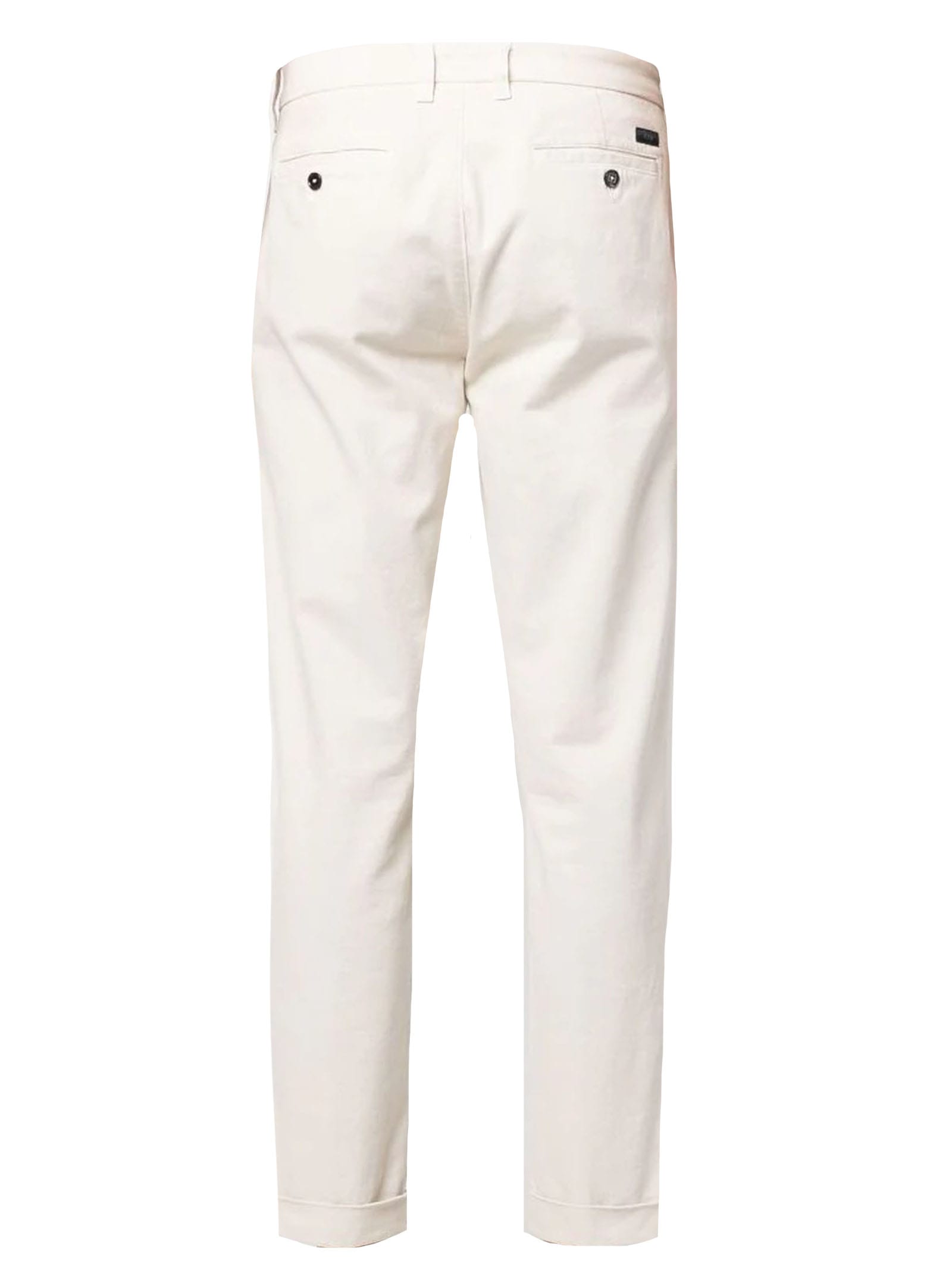 Shop Fay Beige Stretch Cotton Capri Trousers In White