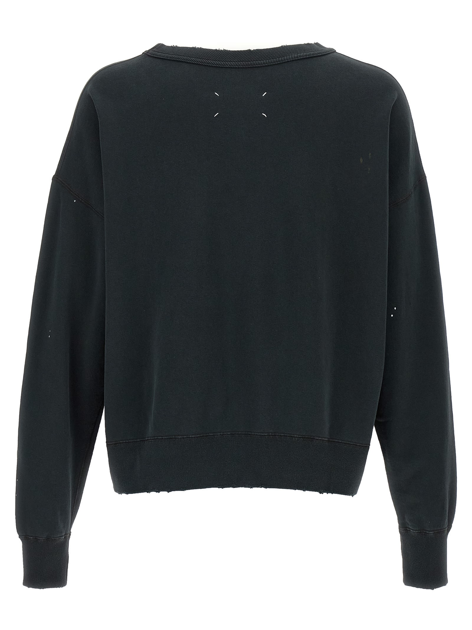 Maison Margiela Distressed Sweatshirt With Ribbed Cuffs And Hem