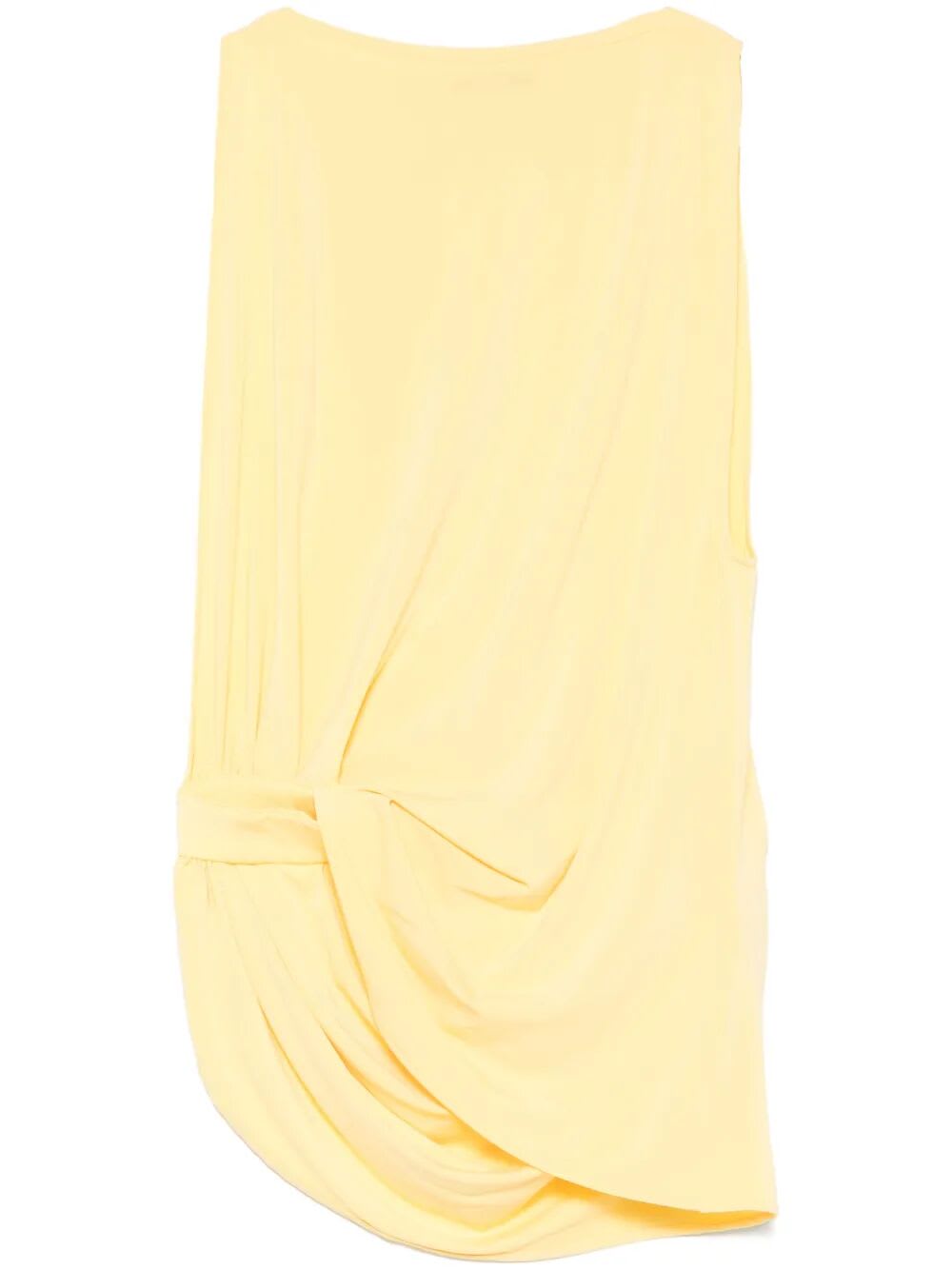 Jacquemus Draped Sleeveless Asymmetric Lightweight Top In Yellow