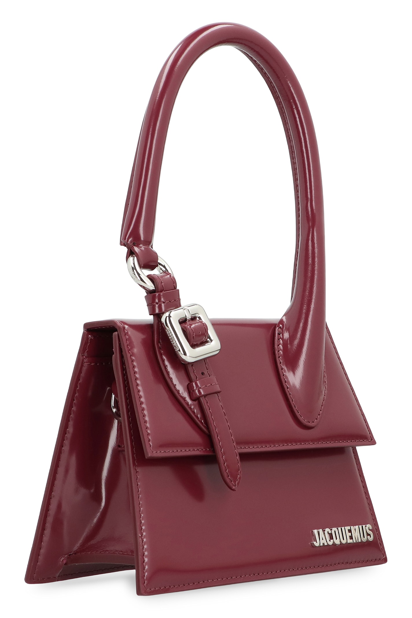Jacquemus Womens Burgundy Medium Chiquito Buckle Leather Top-handle Bag In Purple