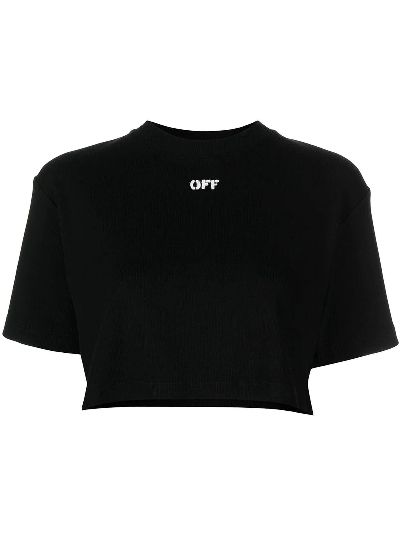 Off-White Black Stretch Cotton T-shirt