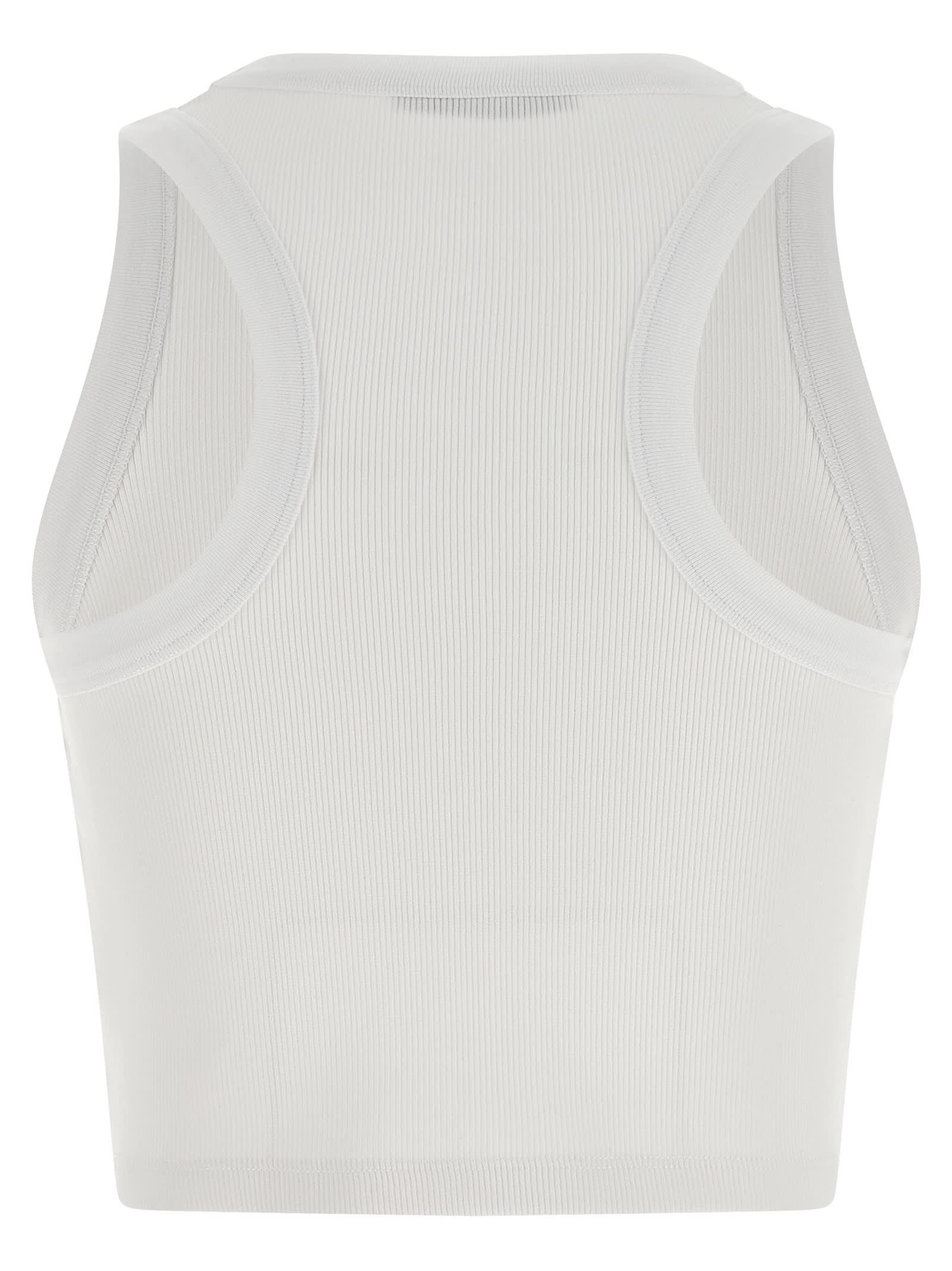 Givenchy White Sleeveless Top With Logo Lettering On The Front In Cotton Stretch Woman In White