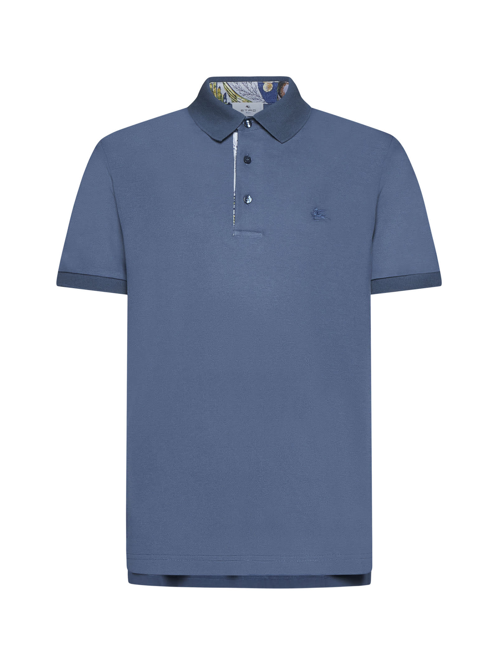 Shop Etro Polo Shirt In Avion Blue