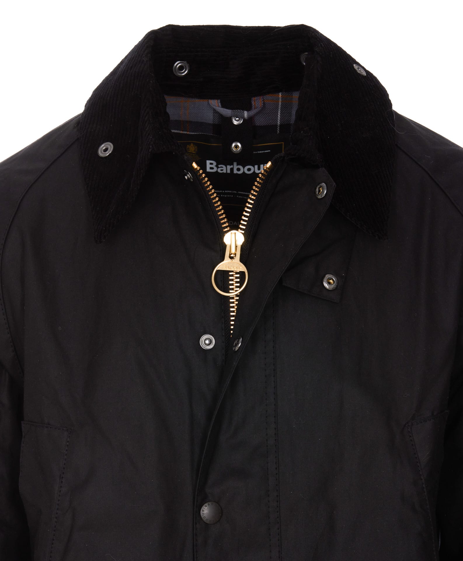 Barbour Black Waxed Cotton Classic Jacket In Black