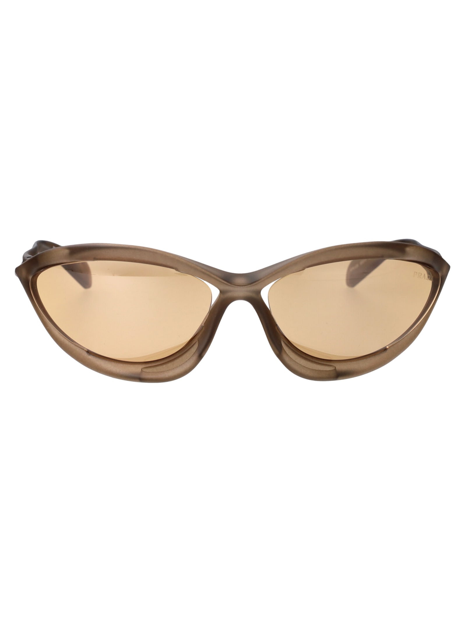 Shop Prada 0pr A26s Sunglasses In 16v10h Loden Frosted