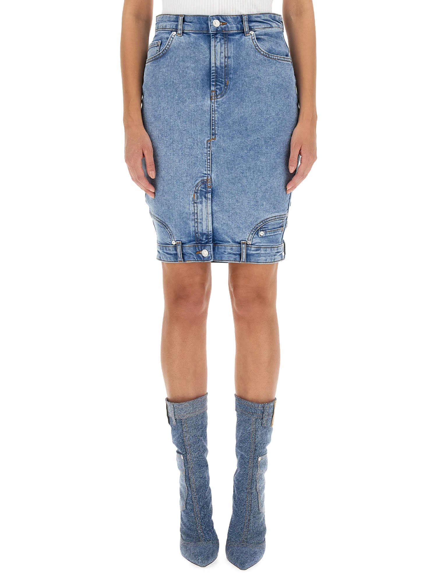 M05CH1N0 JEANS DENIM SKIRT