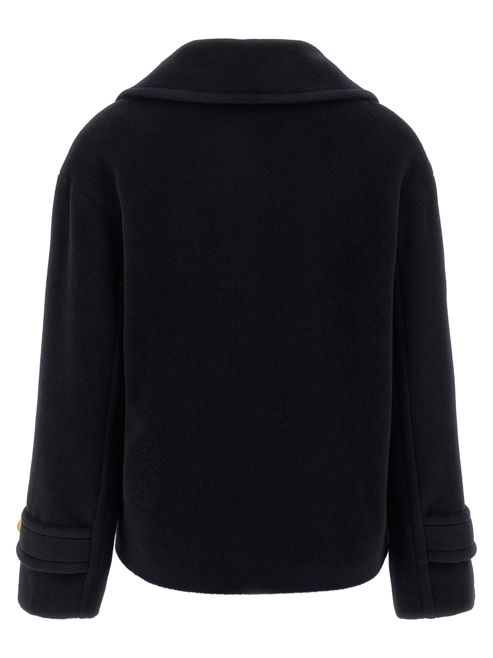 Tagliatore Double-breasted Coat Flap Pockets In Black