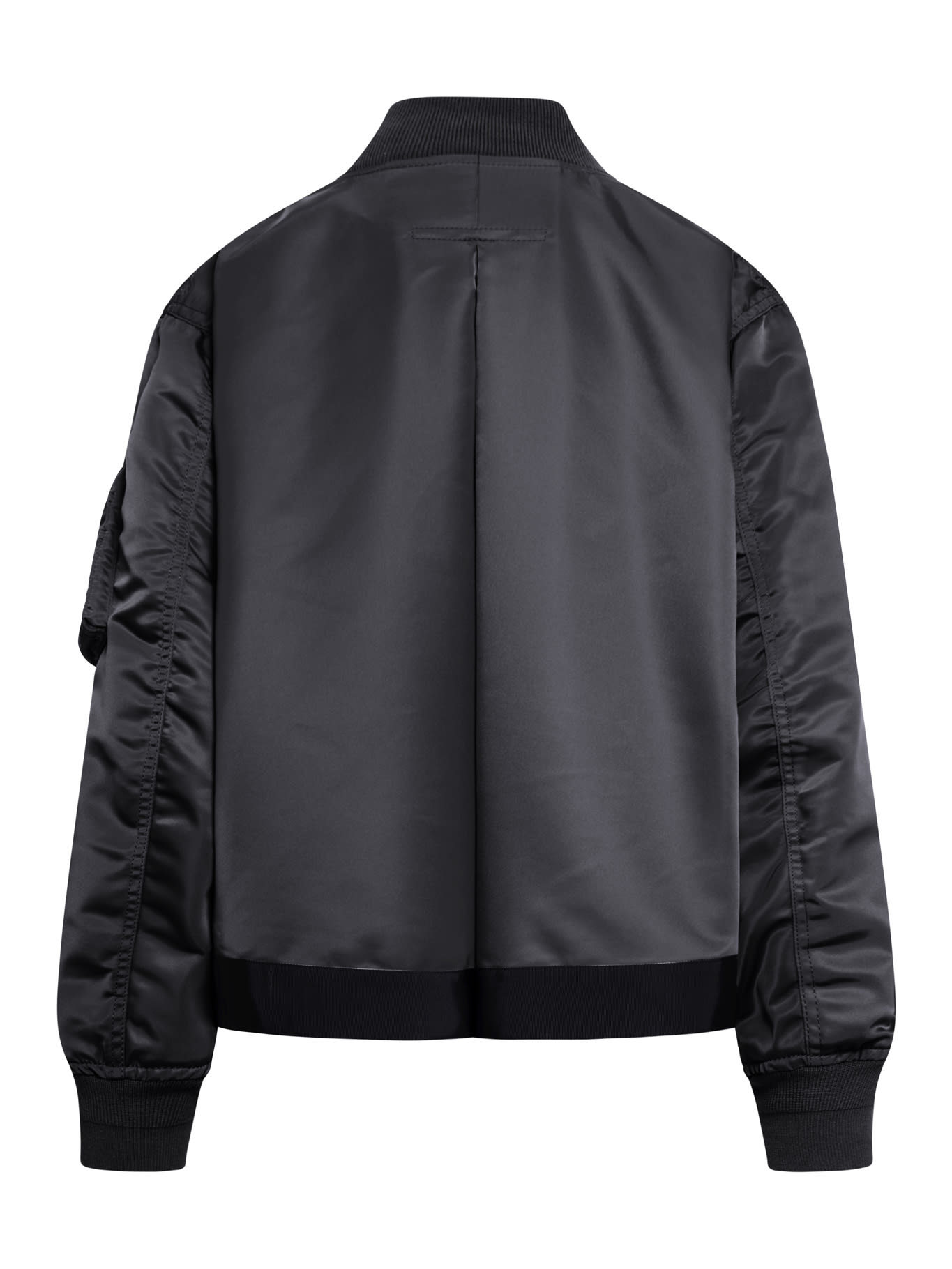 Shop Sacai Black Nylon Padded Jacket