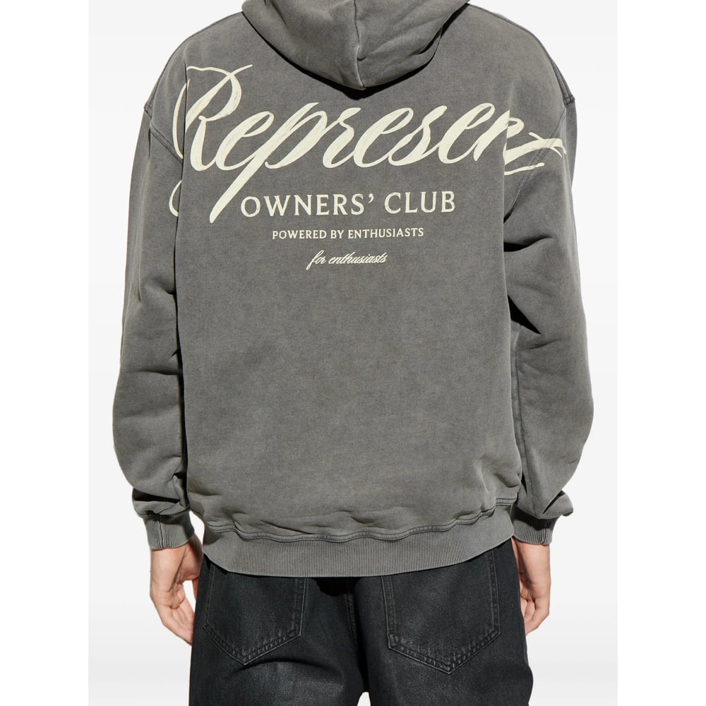 Represent Grey Sweatshirt With Logo Print On Front And Back And Faded Effect In Cotton Man In Gray