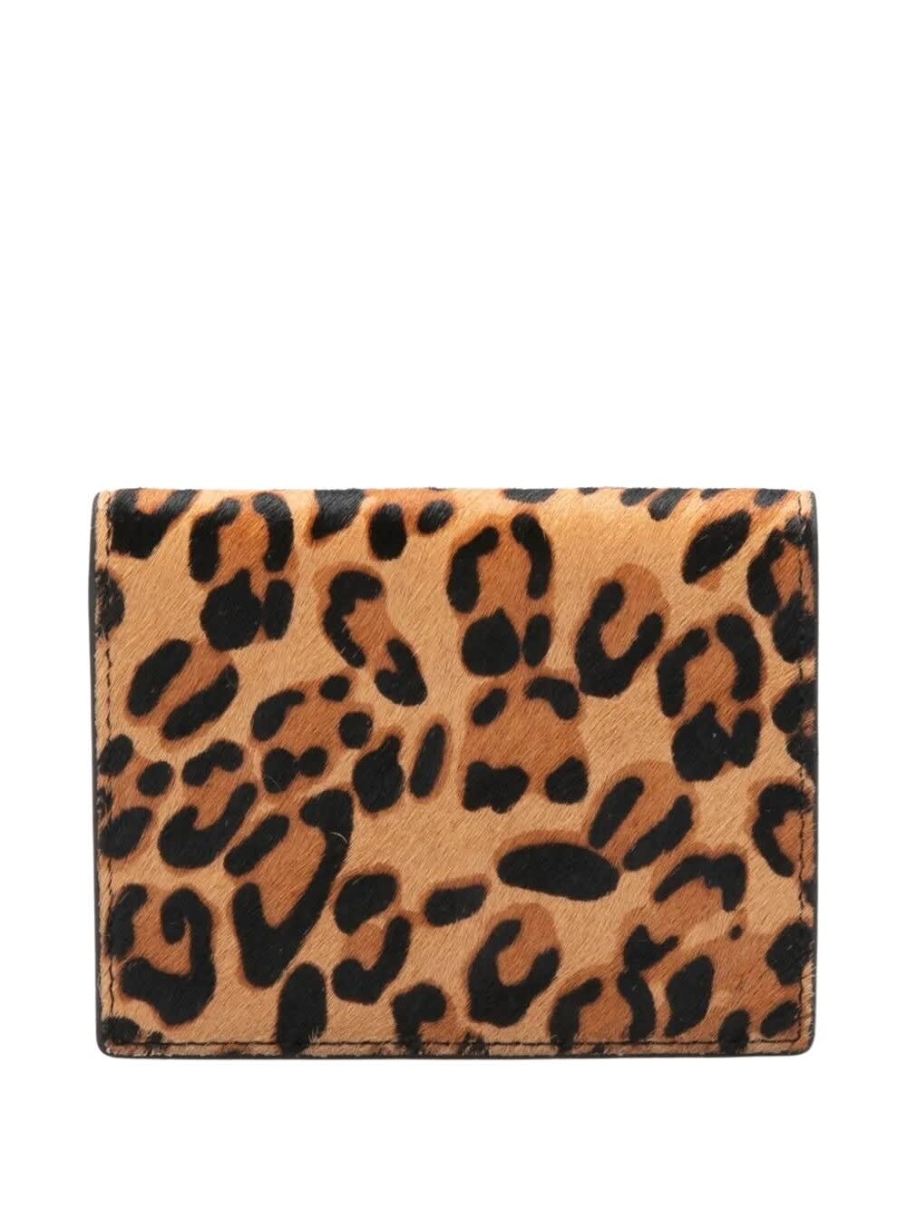 Mc2 Saint Barth Leopard Plaque Wallet In Brown