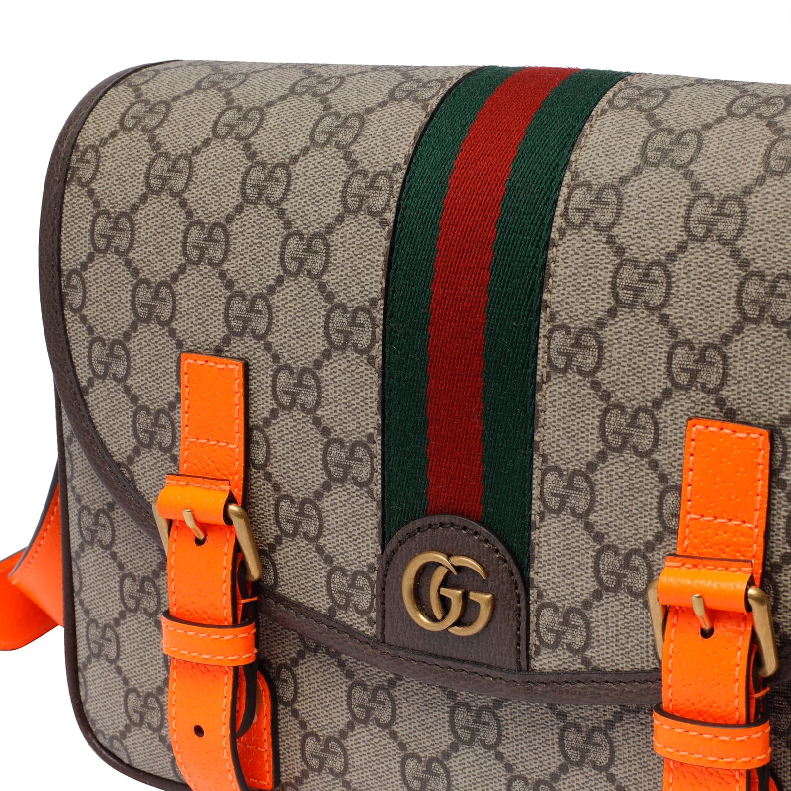 Shop Gucci Ophidia Gg Messenger Bag In Brown