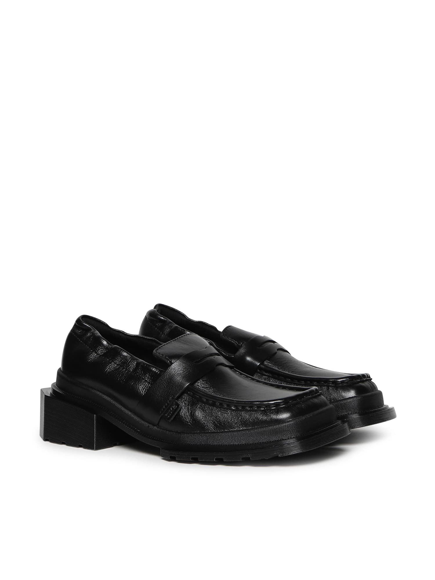 Dr. Martens Maybole Ruched Leather Loafers In Black