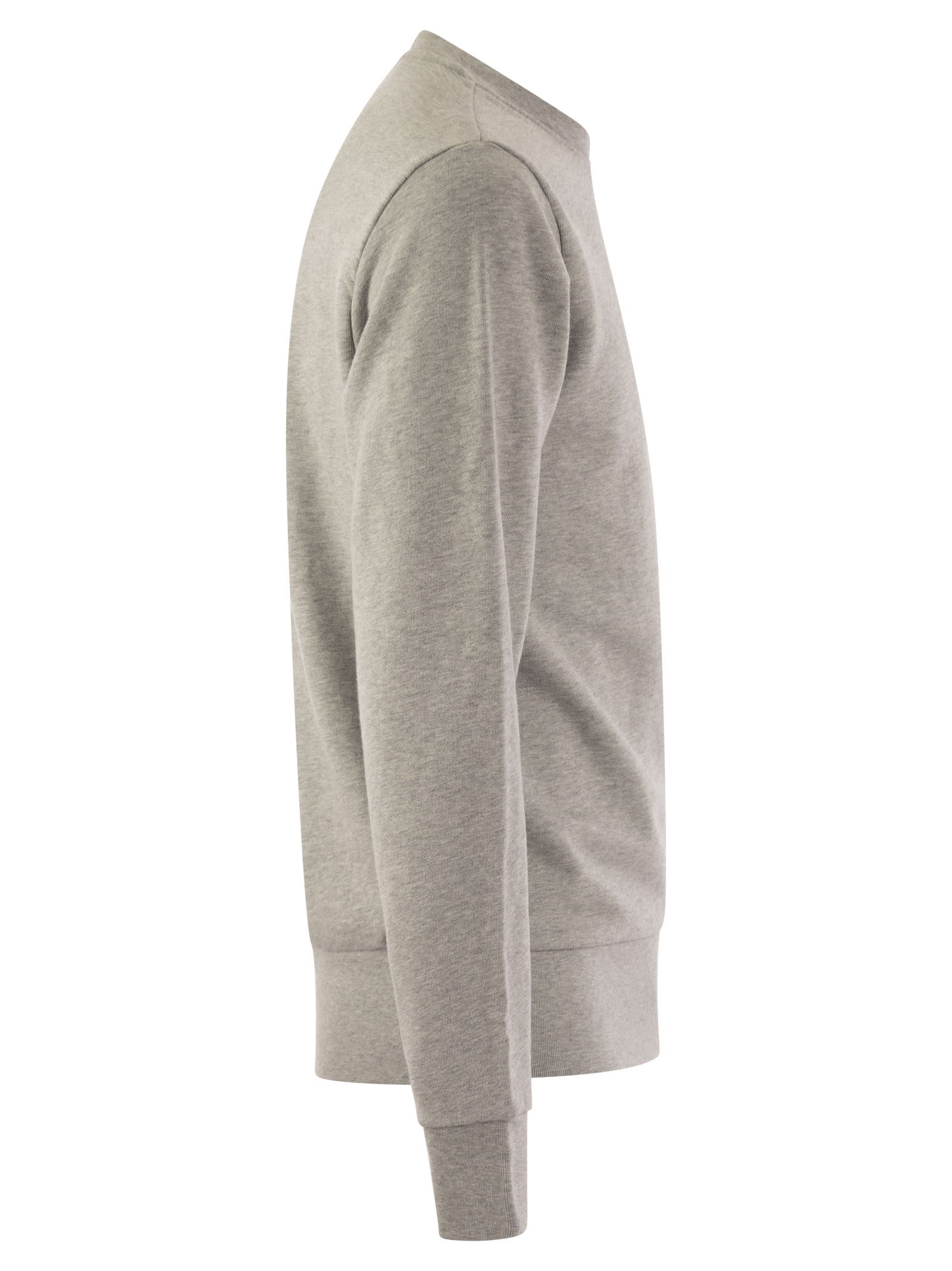 Shop Polo Ralph Lauren Classic-fit Cotton Sweatshirt In Grey