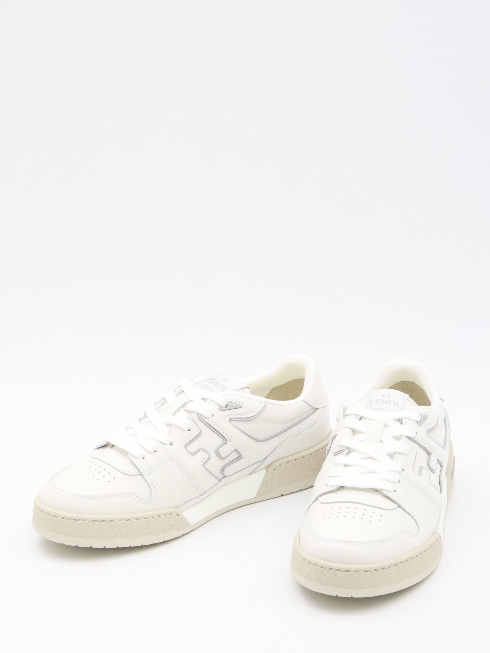 Shop Fendi Match Sneakers In White