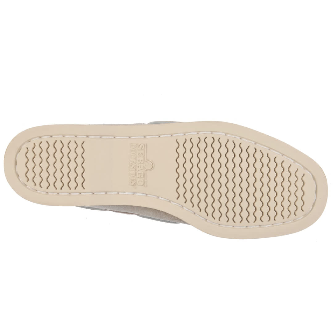 Sebago Beige Suede Loafer With Leather Laces In Gray