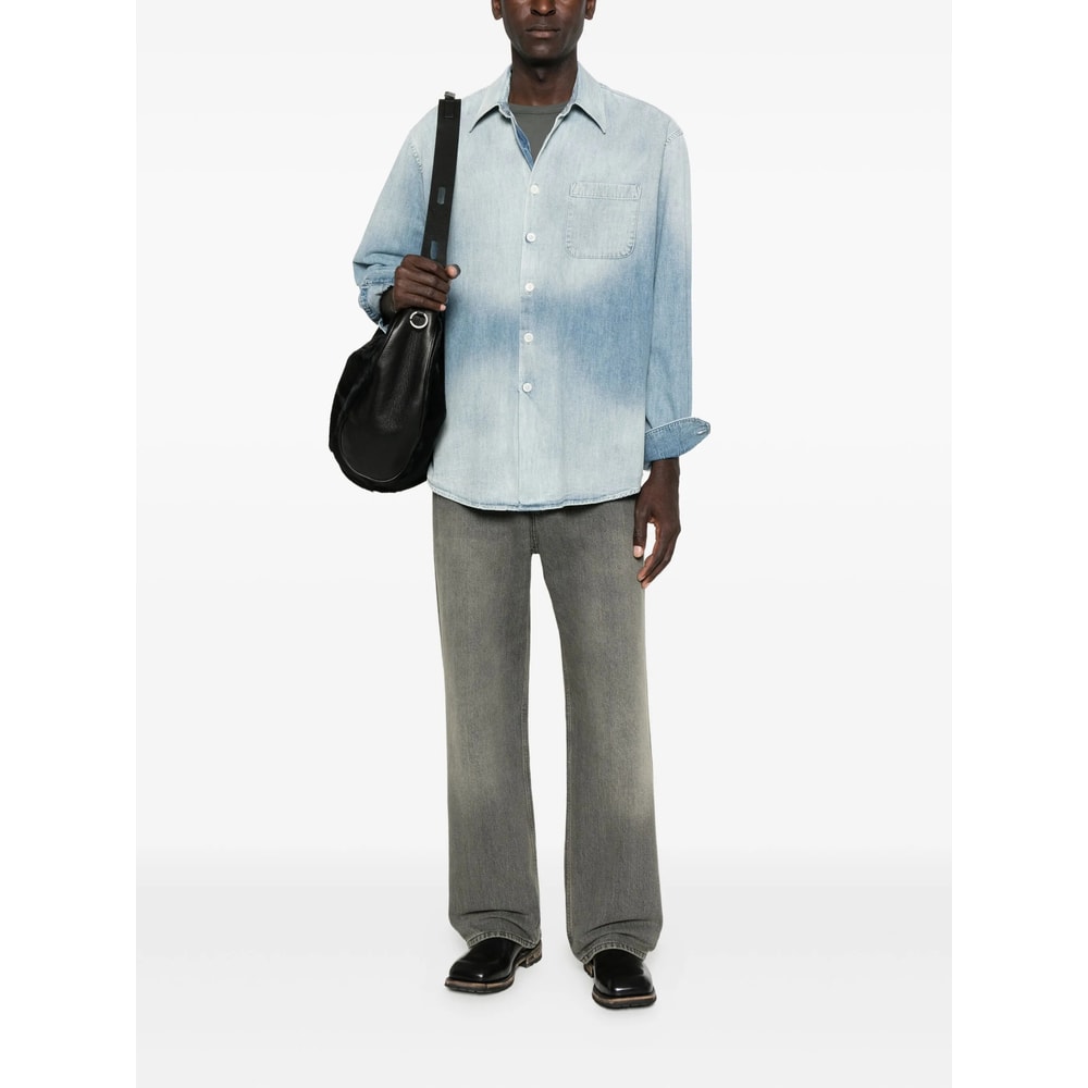 Our Legacy Long Sleeve Shirt With Chest Pocket Design In Blue