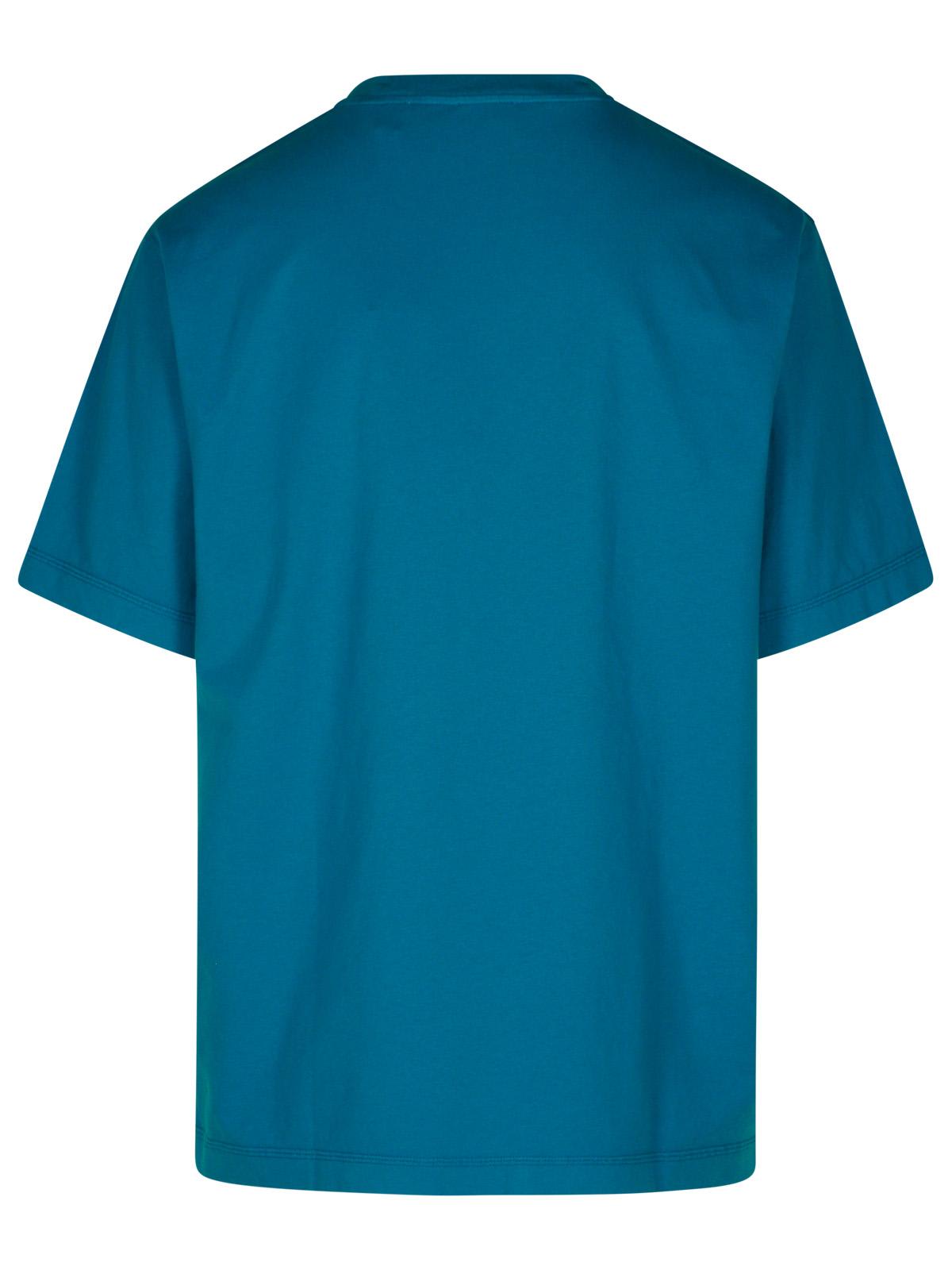 Shop Burberry Turquoise Cotton T-shirt In Light Blue