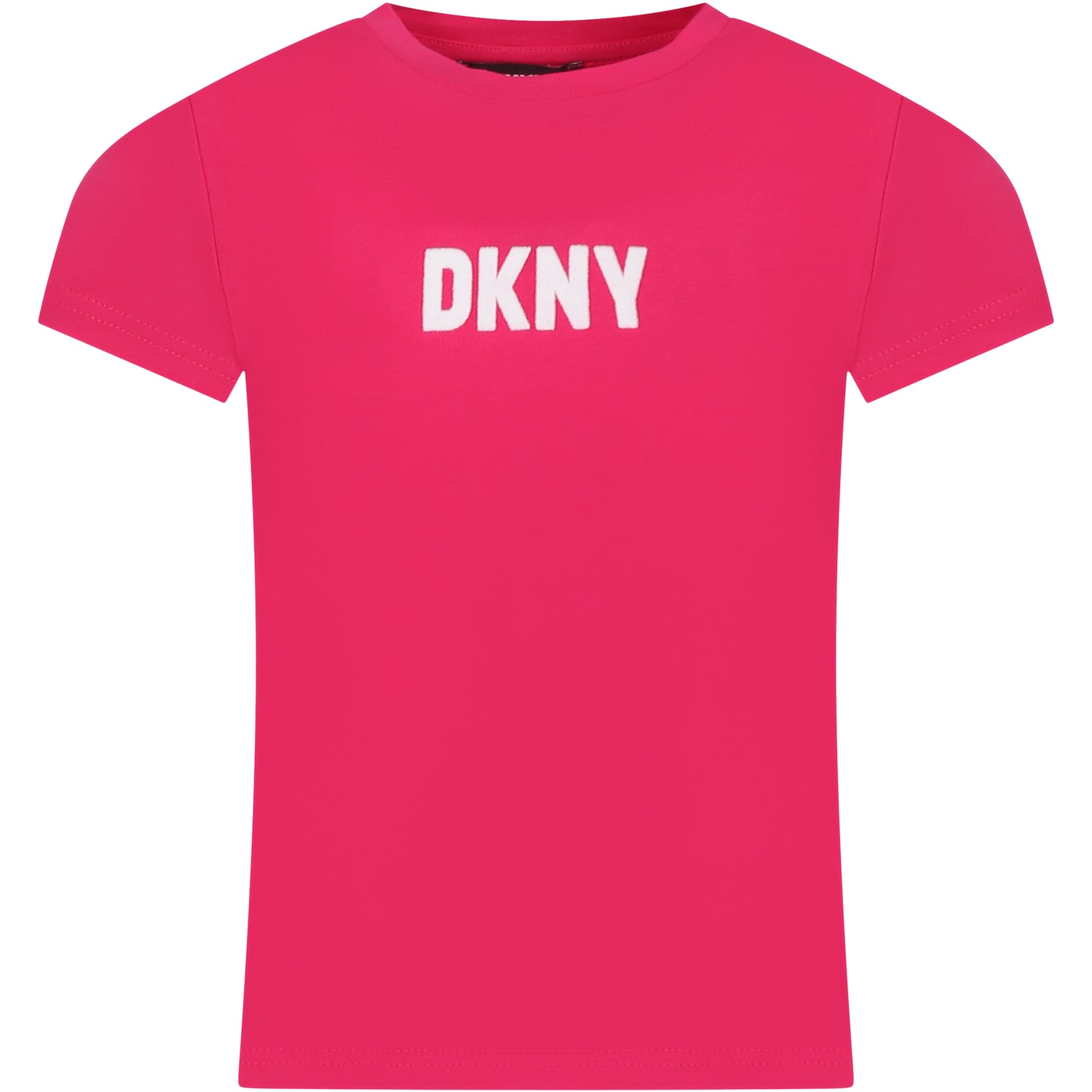 Dkny Kids' Fuchsia T-shirt For Girl With Logo