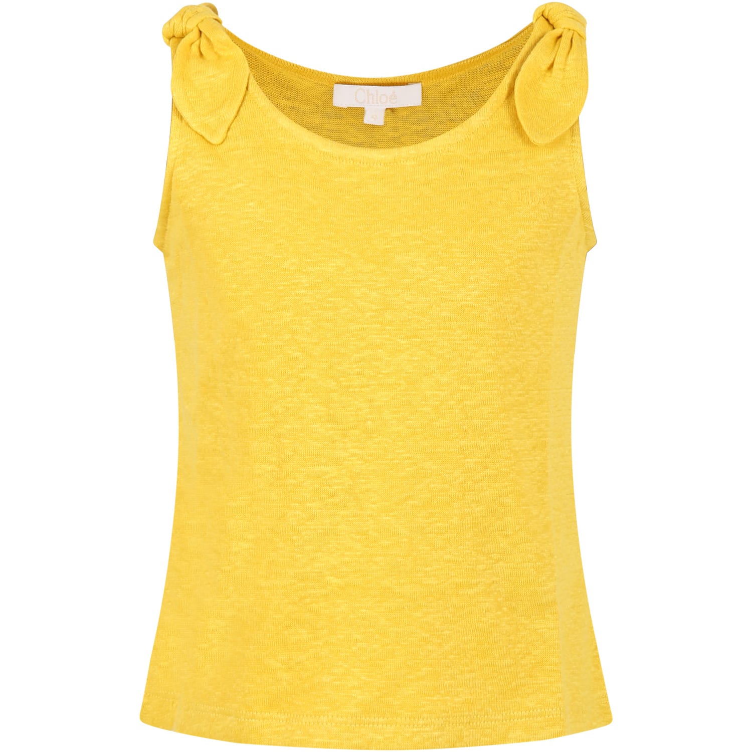 Chloé Kids' Yellow T-shirt For Girl With Logo