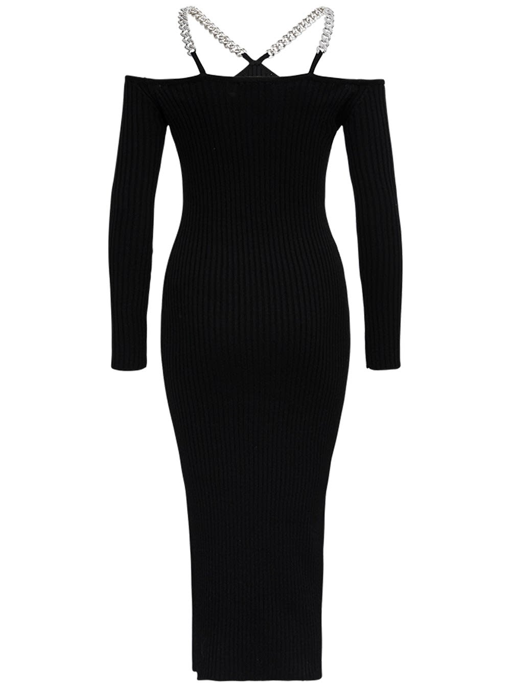 Giuseppe di Morabito Ribbed Knit Dress With Chain Shoulder Straps