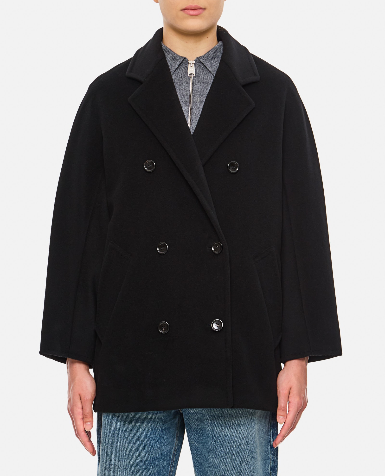 Shop Max Mara Rebus Double Breasted Coat