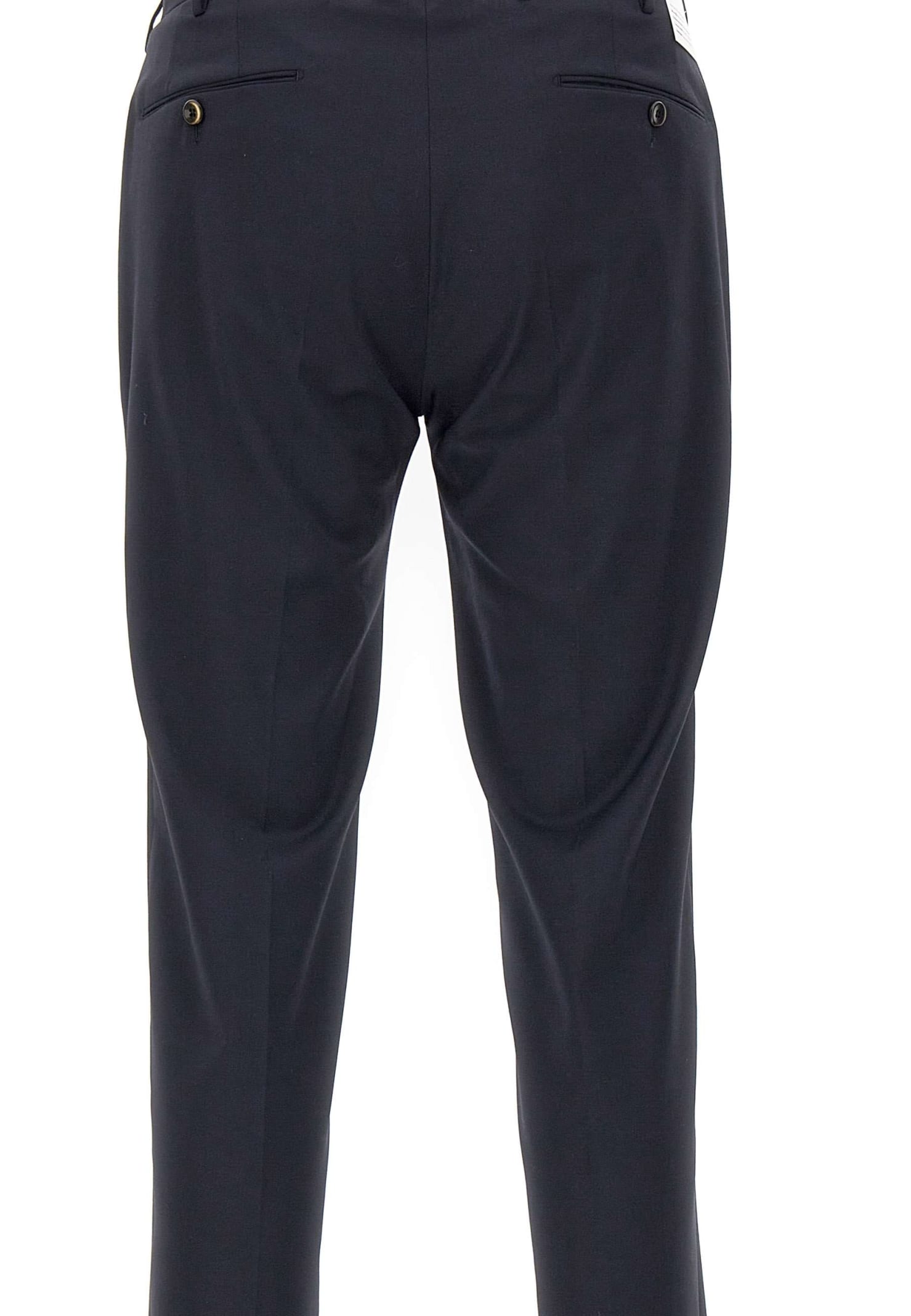 Shop Pt01 Techno Washable Wool Wool And Cotton Blend Pants In Navy