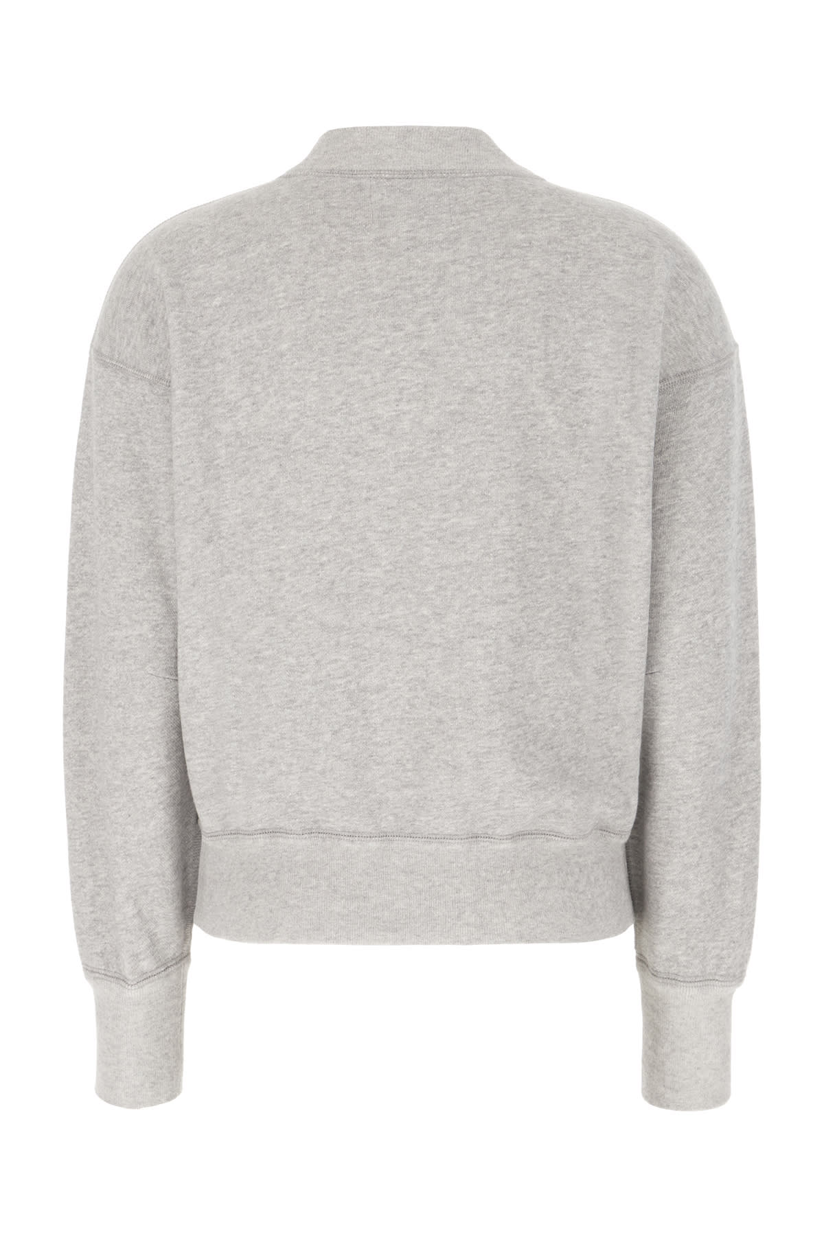 Shop Marant Etoile Melange Grey Cotton Blend Sweatshirt In Grey Ice Blue