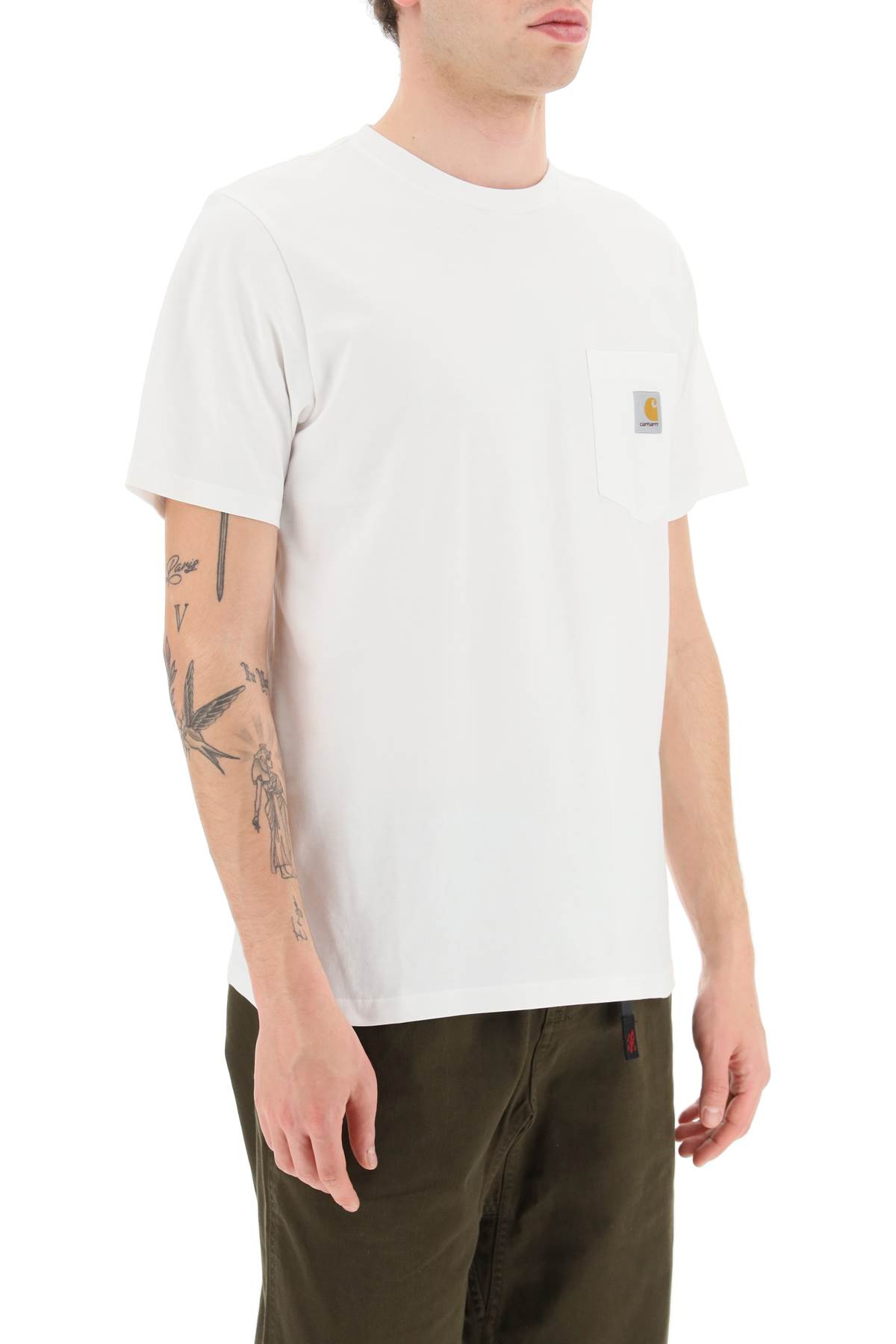 Shop Carhartt Pocket T-shirt Featuring Logo Label In White
