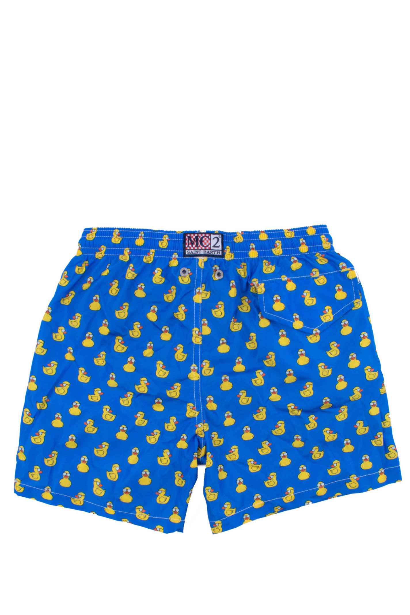 Shop Mc2 Saint Barth Swim Shorts With Print In Blue