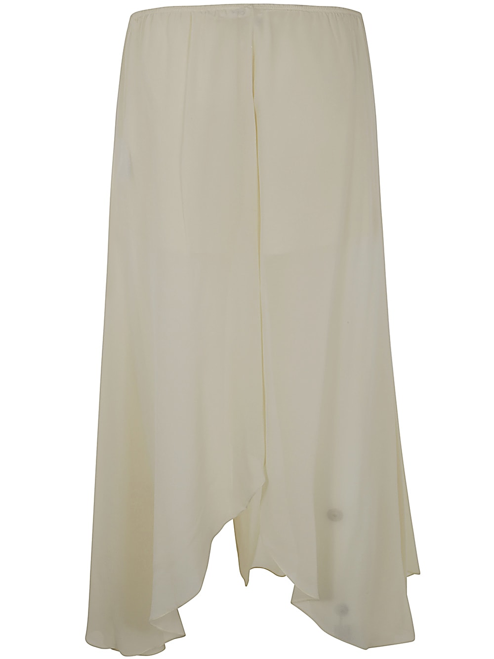 Shop Chloé Silk Georgette Long Skirt In Pristine White