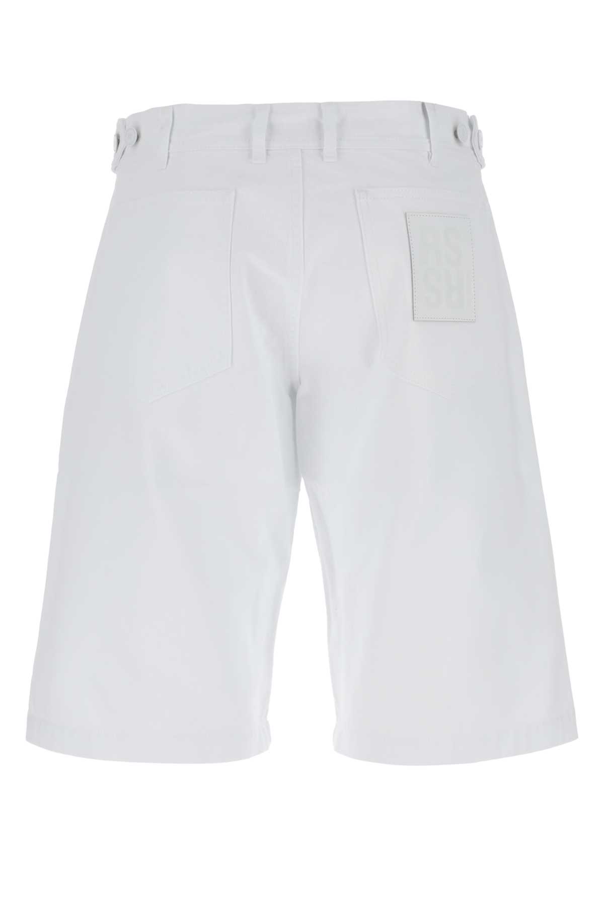 Shop Raf Simons White Denim Bermuda Shorts In 0010