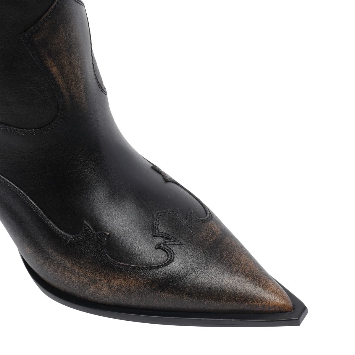 Paris Texas Western Inspired Mid-calf Stiletto Boots In Animal Print