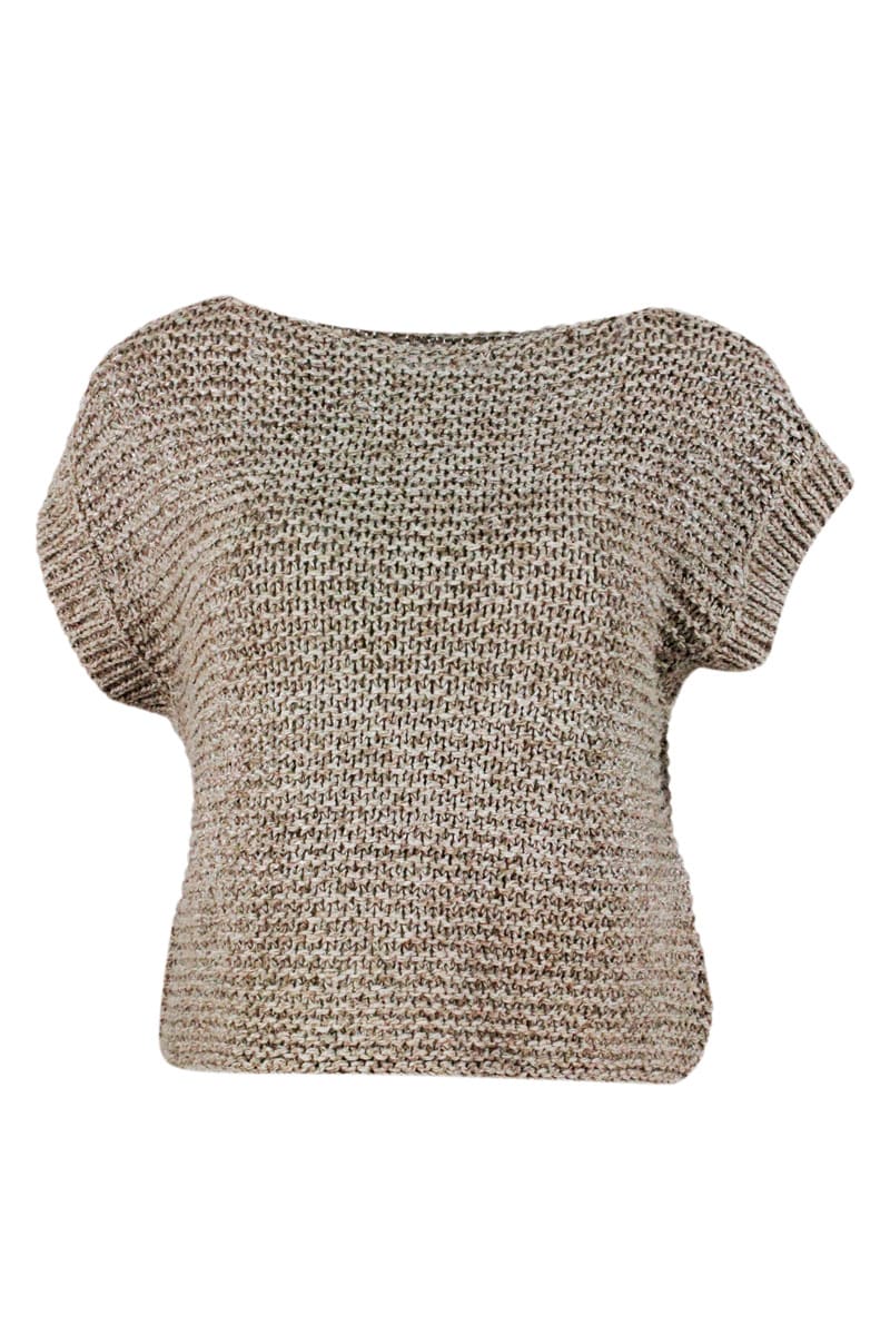 Fabiana Filippi Sleeveless Crewneck Sweater In Cotton And Linen,