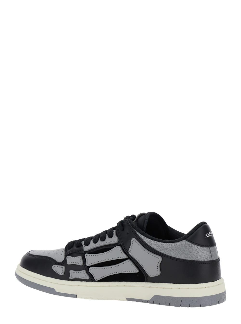 Amiri 'skel Top Low' Black Sneakers With Skeleton Patch In Black