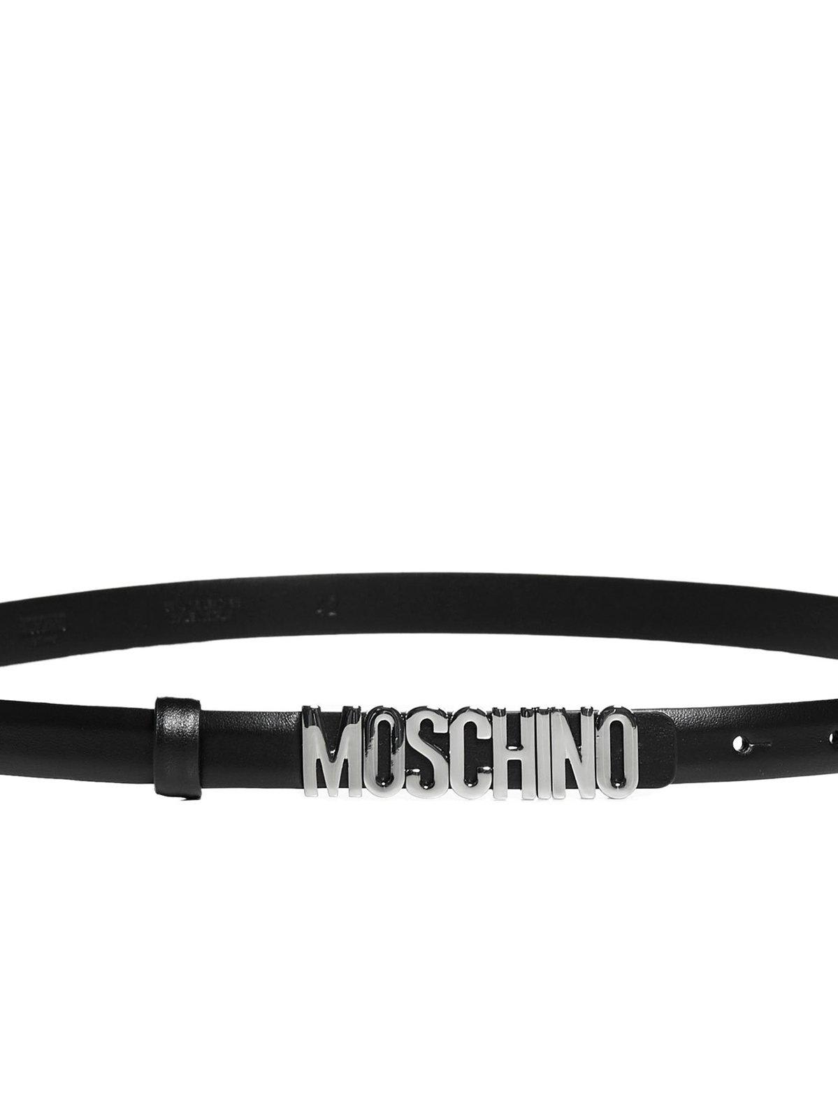 Shop Moschino Logo-plaque Belt In 3555