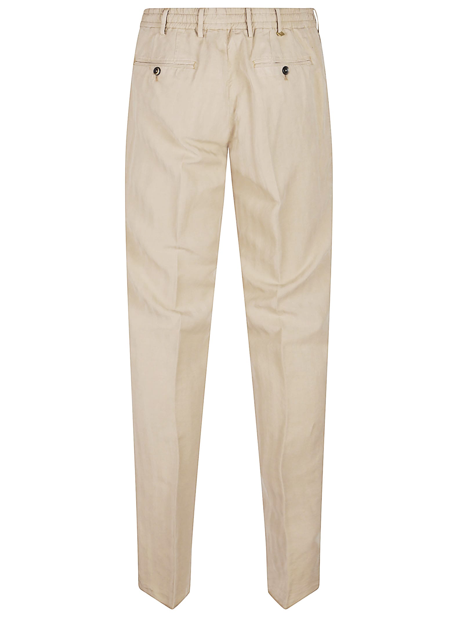 Pt Torino Beige Stretch-design Tapered Trousers