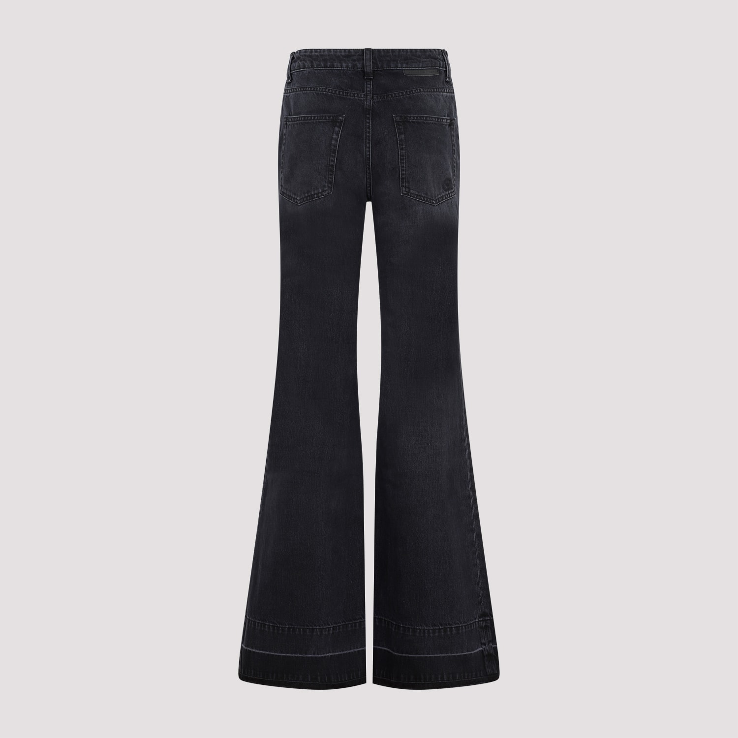 Shop Stella Mccartney Falabella Chain Flare Jeans In Black