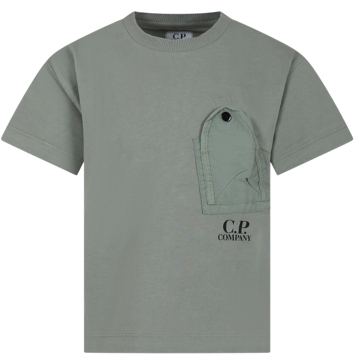 C.p. Company Undersixteen Kids' Green T-shirt For Boy With Logo